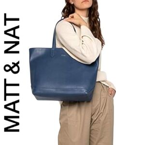 Matt & Nat Schlepp Tote Denim Blue Vegan Leather Carry All